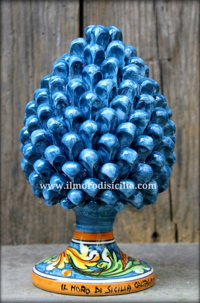 Pigna Siciliana 30 cm blu Ceramiche La Rosa - Angiolella Versaci